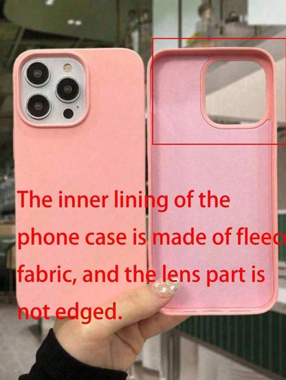 Shockproof Solid Color 1pc Burgundy Slim Fashionable Straight-Edge Phone Case Designed For Camera Protection With Soft Microfiber Interior And Shock-Absorbing Function Compatible With Various Models O