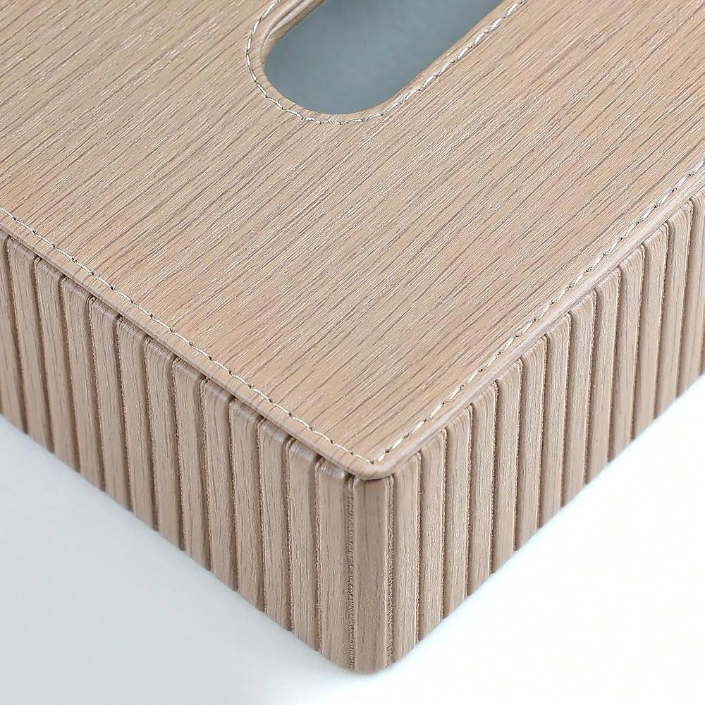 Short Tissue Box Cover, Rectangle Tissue Box Holder, Wood-Color| With Non Slip Bottom, Magnetic Closure, Modern Small Tissue Cover, Re