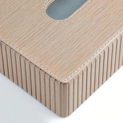 Short Tissue Box Cover, Rectangle Tissue Box Holder, Wood-Color| With Non Slip Bottom, Magnetic Closure, Modern Small Tissue Cover, Re
