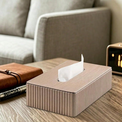 Short Tissue Box Cover, Rectangle Tissue Box Holder, Wood-Color| With Non Slip Bottom, Magnetic Closure, Modern Small Tissue Cover, Re