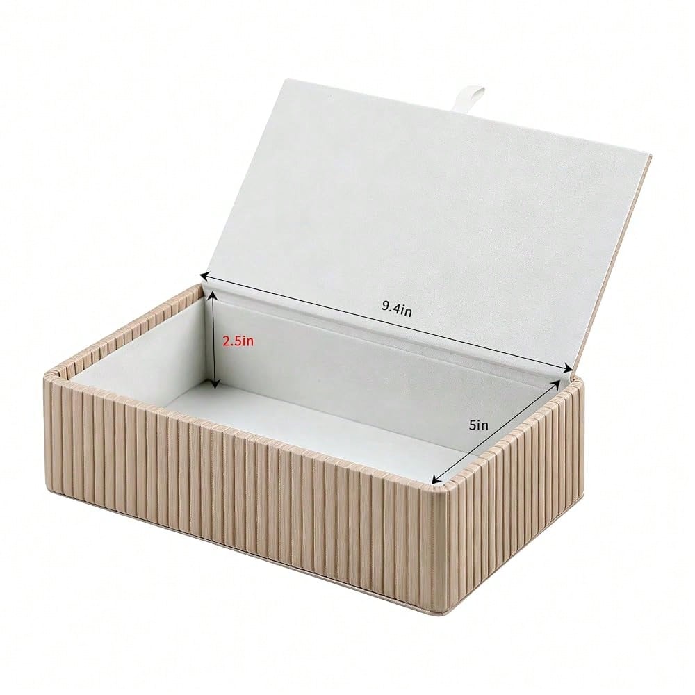 Short Tissue Box Cover, Rectangle Tissue Box Holder, Wood-Color| With Non Slip Bottom, Magnetic Closure, Modern Small Tissue Cover, Re