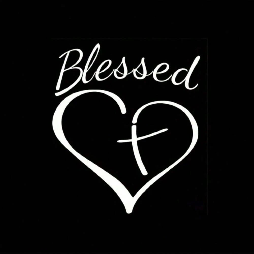 Show Your Faith With This Stylish Heart And Cross Decal Sticker For Cars, Trucks, And Laptops!