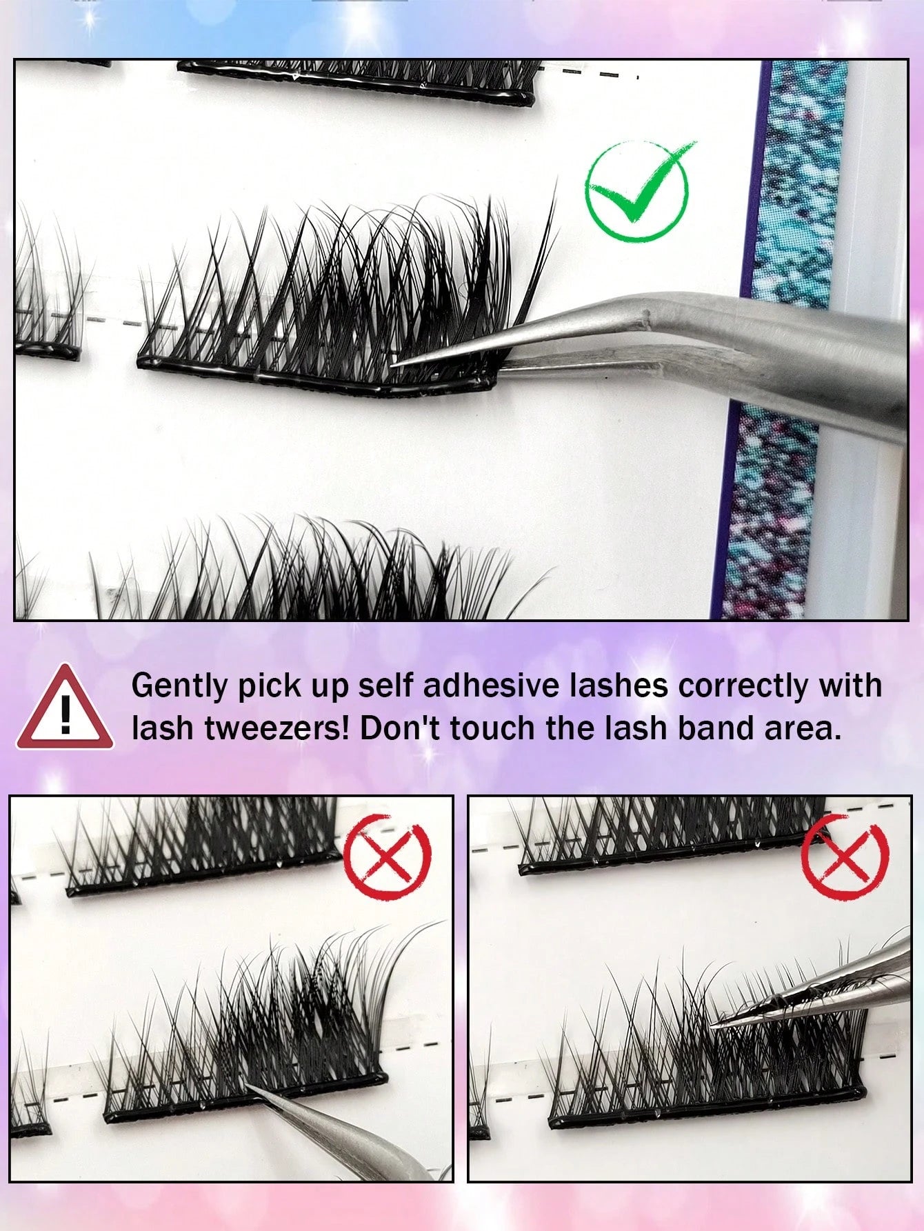 Sibeuna 10 Pairs No Glue And No Remover Needed Half Lashes,Cat-Eye Lashes Natural Self Adhesive Lashes Eye Lashes Pre Glued Eyelashes Reusable Self Adhesive Eyelashes Wispy Lashes Waterproof No Glued