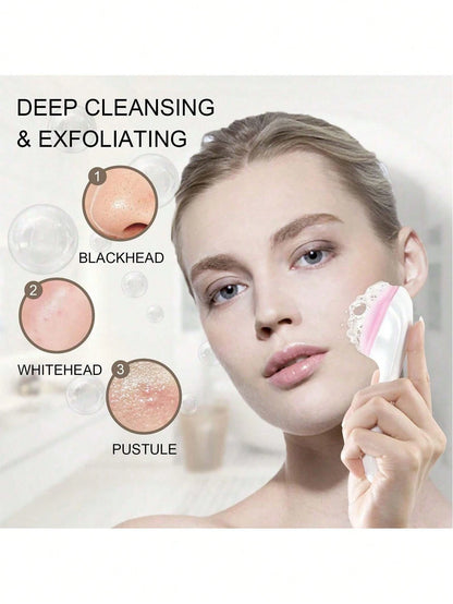 Silicone Facial Cleansing Brush, Manual Handheld Face Scrubber And Blackhead Remover, Soft Bristles Waterproof, For Skincare, Cute Cat Paw Long Handle Wash Face Brush, Face Massage Manual Makeup Remov