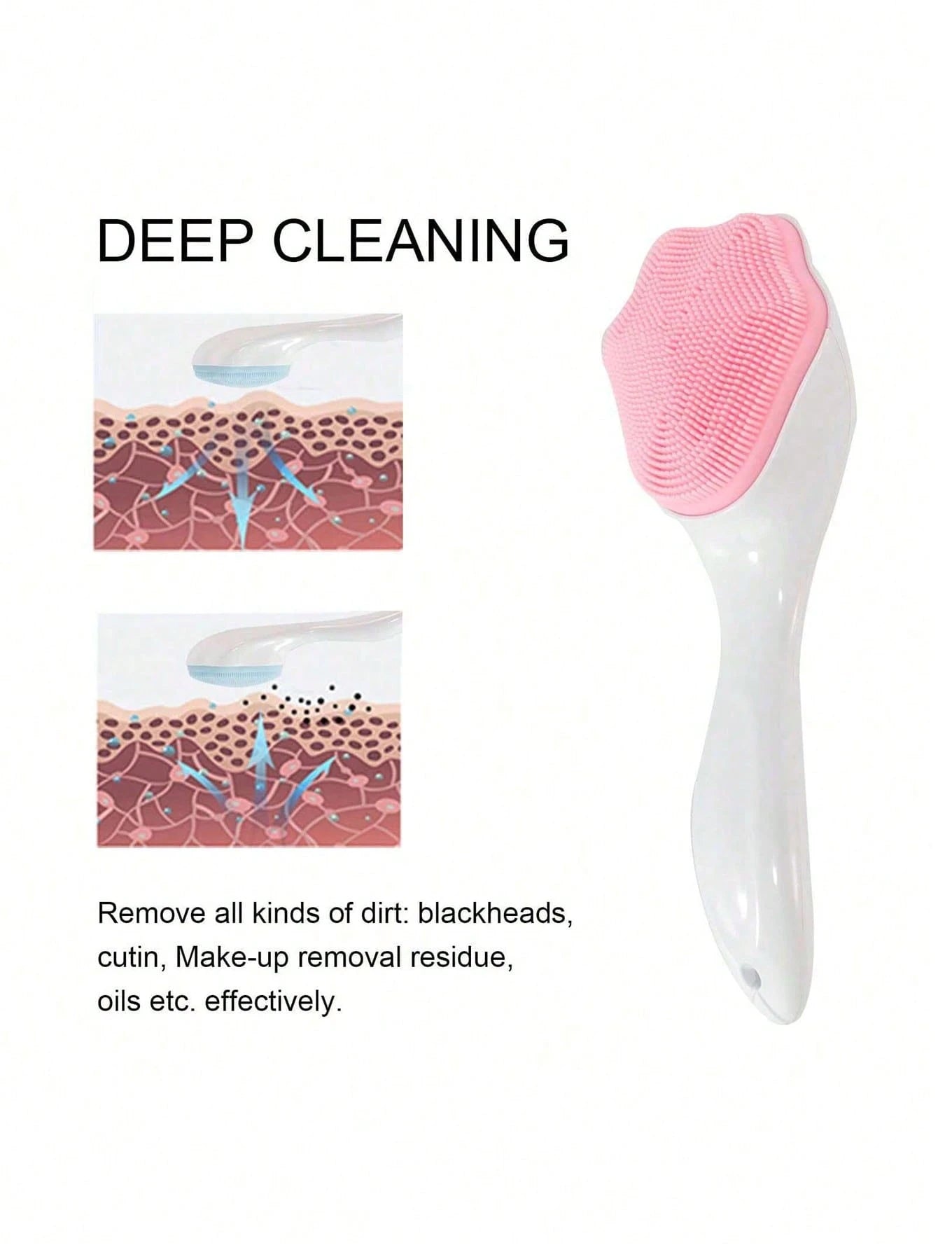 Silicone Facial Cleansing Brush, Manual Handheld Face Scrubber And Blackhead Remover, Soft Bristles Waterproof, For Skincare, Cute Cat Paw Long Handle Wash Face Brush, Face Massage Manual Makeup Remov