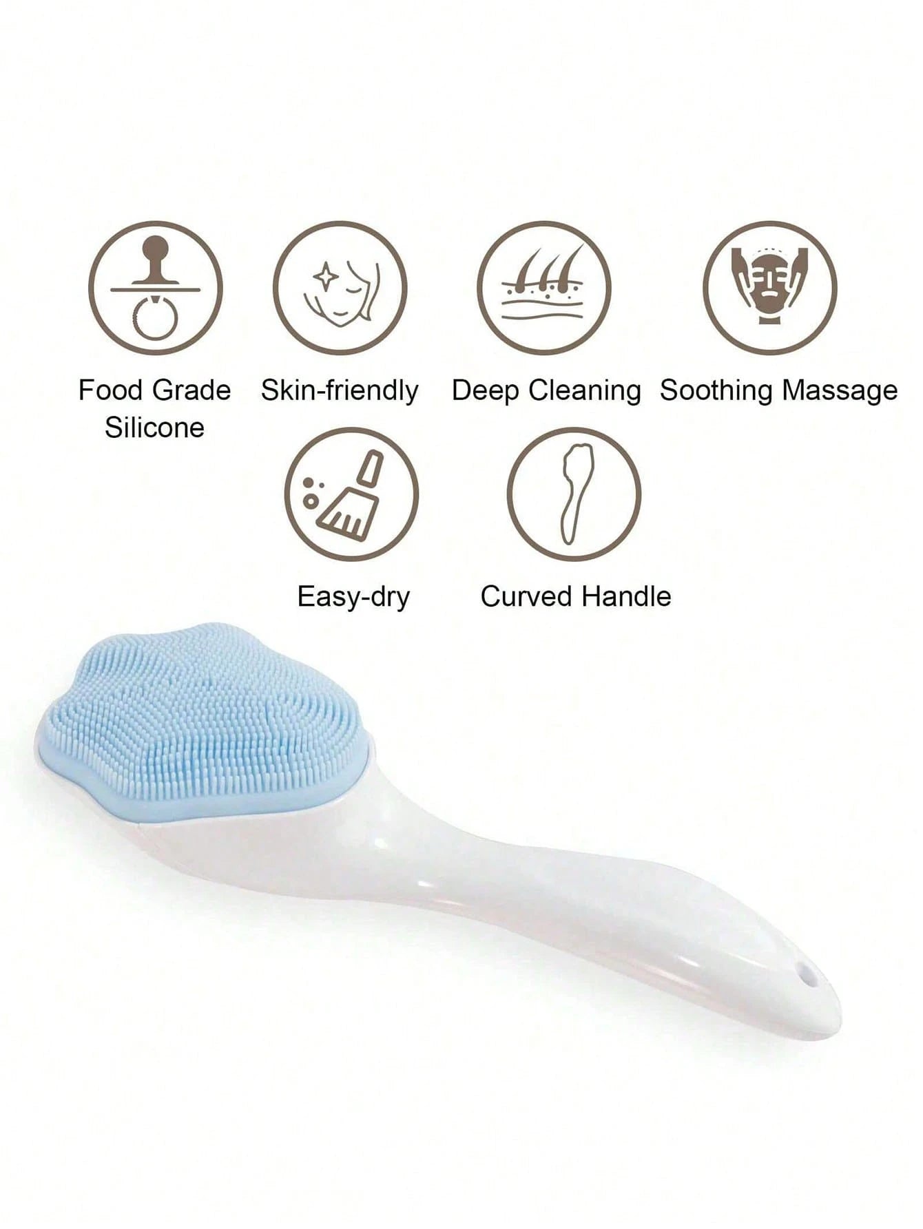 Silicone Facial Cleansing Brush, Manual Handheld Face Scrubber And Blackhead Remover, Soft Bristles Waterproof, For Skincare, Cute Cat Paw Long Handle Wash Face Brush, Face Massage Manual Makeup Remov