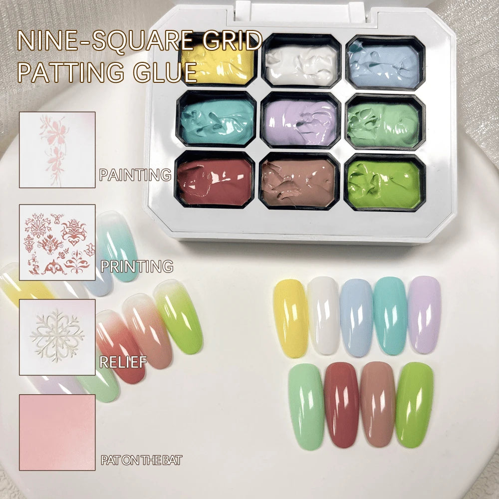 Simwey 9 Kinds Of Colorful Gradient Solid Nail Polishes, No Need To Wipe, Gentle On The Edges Of The Nails, High-Saturation Semi-Flowing Soft Nail Polish, Suitable For DIY Manicures And Nail Salon Des