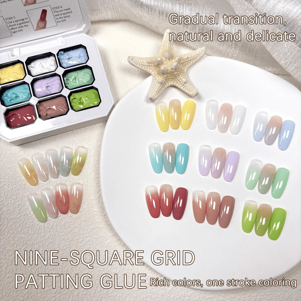Simwey 9 Kinds Of Colorful Gradient Solid Nail Polishes, No Need To Wipe, Gentle On The Edges Of The Nails, High-Saturation Semi-Flowing Soft Nail Polish, Suitable For DIY Manicures And Nail Salon Des