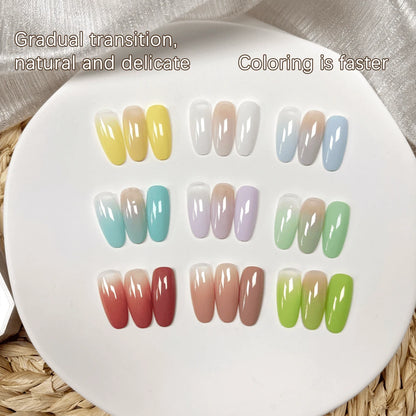 Simwey 9 Kinds Of Colorful Gradient Solid Nail Polishes, No Need To Wipe, Gentle On The Edges Of The Nails, High-Saturation Semi-Flowing Soft Nail Polish, Suitable For DIY Manicures And Nail Salon Des