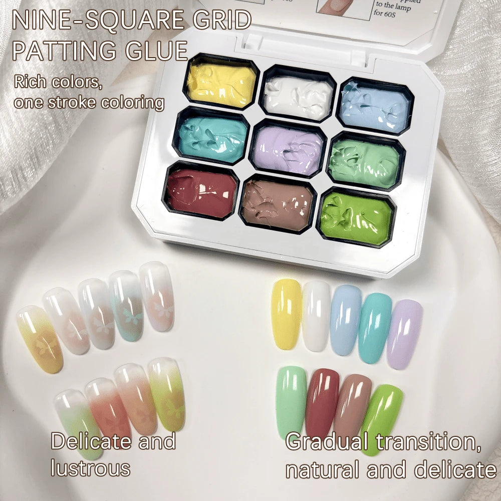Simwey 9 Kinds Of Colorful Gradient Solid Nail Polishes, No Need To Wipe, Gentle On The Edges Of The Nails, High-Saturation Semi-Flowing Soft Nail Polish, Suitable For DIY Manicures And Nail Salon Des