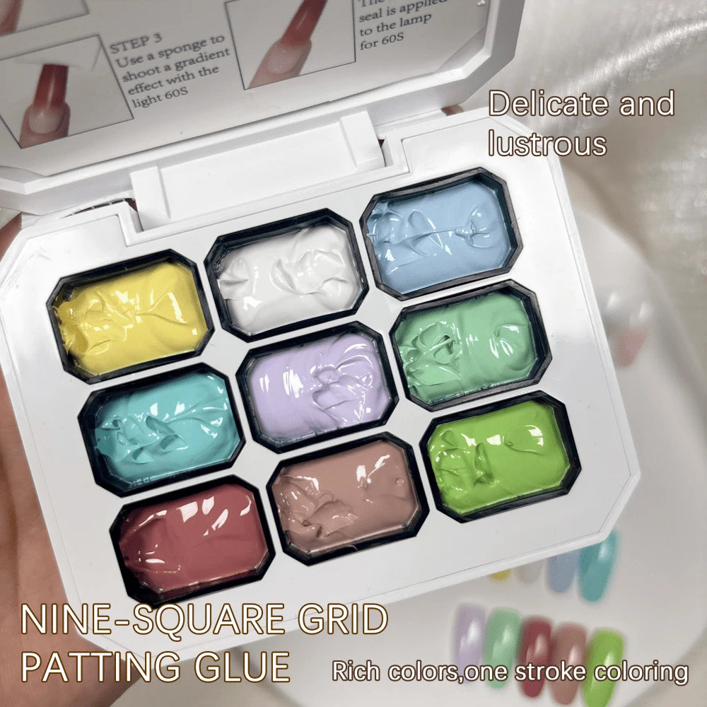 Simwey 9 Kinds Of Colorful Gradient Solid Nail Polishes, No Need To Wipe, Gentle On The Edges Of The Nails, High-Saturation Semi-Flowing Soft Nail Polish, Suitable For DIY Manicures And Nail Salon Des