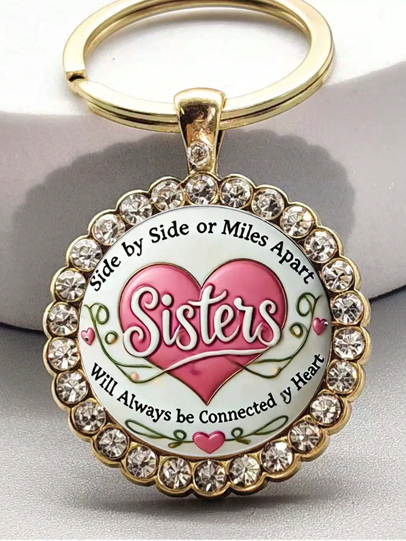 Sister Keychain- A Is God's Way Of Ensuring We Are Never Alone. Keychain Accessory, Christmas Birthday Gift For Sisters