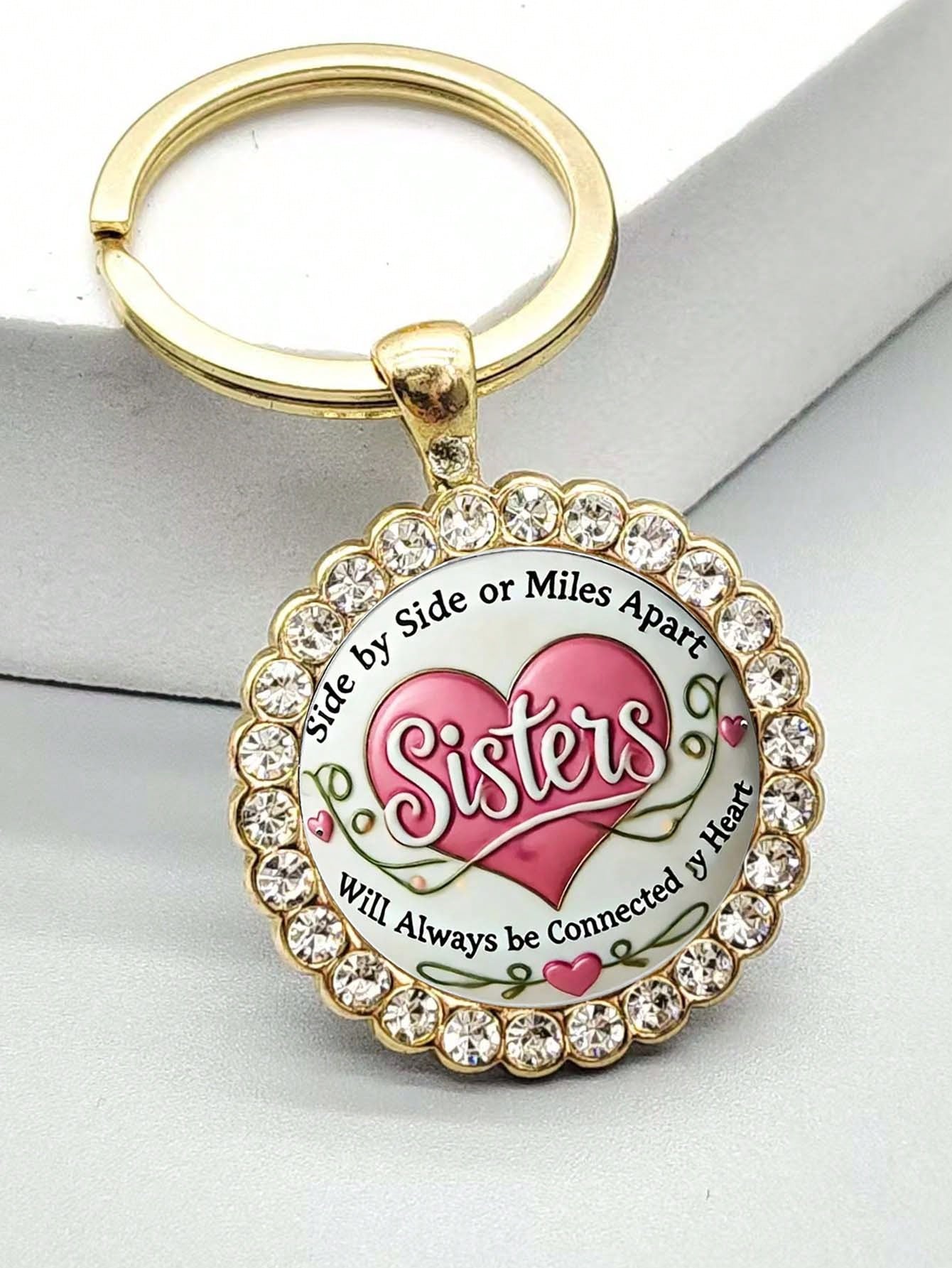 Sister Keychain- A Is God's Way Of Ensuring We Are Never Alone. Keychain Accessory, Christmas Birthday Gift For Sisters