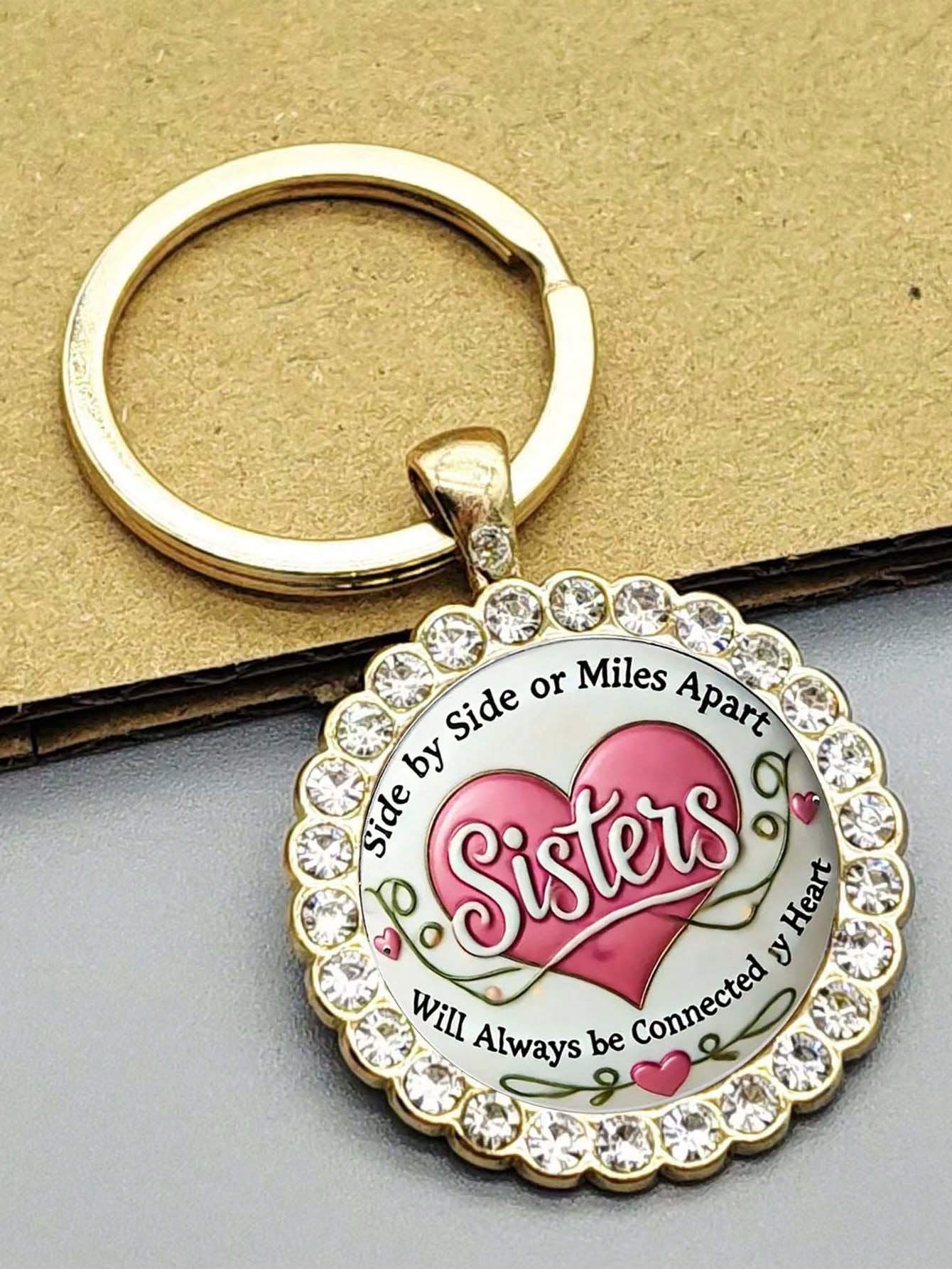 Sister Keychain- A Is God's Way Of Ensuring We Are Never Alone. Keychain Accessory, Christmas Birthday Gift For Sisters