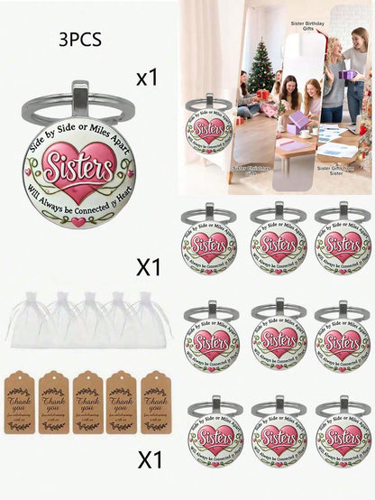 Sister Keychain- A Is God's Way Of Ensuring We Are Never Alone. Keychain Accessory, Christmas Birthday Gift For Sisters