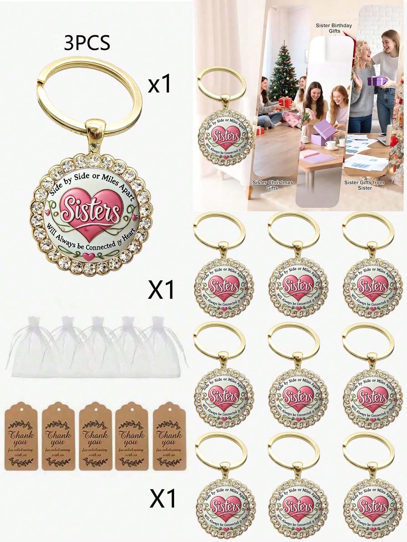 Sister Keychain- A Is God's Way Of Ensuring We Are Never Alone. Keychain Accessory, Christmas Birthday Gift For Sisters