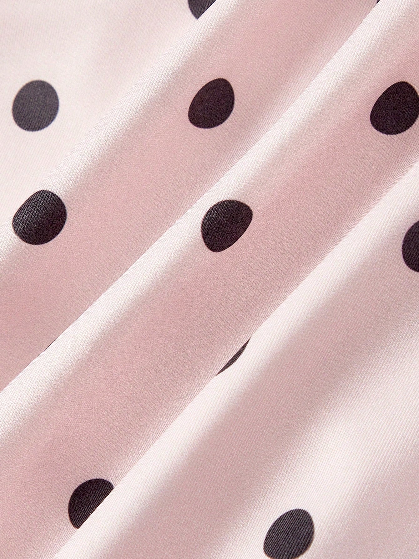 Skyraze Women's Pink And Black Polka Dot Floral Print Ruffled Neck Fishtail Hem Elegant Tropical Sexy Jamican Midi Slip Summer Dress Holiday Vacation Party