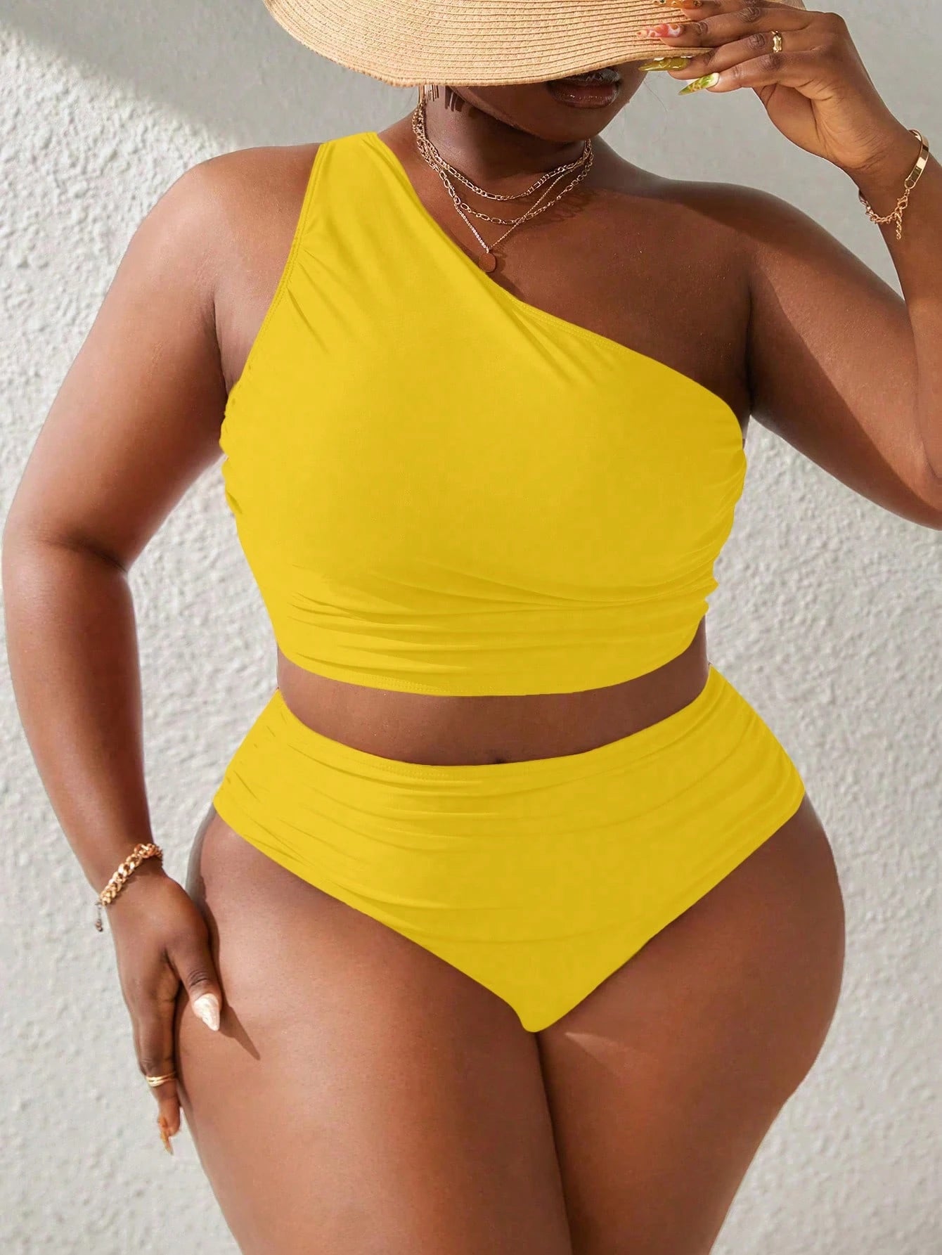 Slaydiva 2pcs Women Plus Size Red Solid Tankini Set, Casual Resort Wear For 2025 New Year & Spring Festival For Summer Beach Vacation