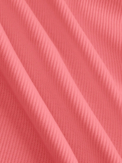 Slaydiva Coral Pink,Summer,Casual,City Break Women Ribbed Tank Top,Basic Versatile Crew Neck Racer Back Off-Shoulder Sleeveless Shirt For Yoga&Vacation