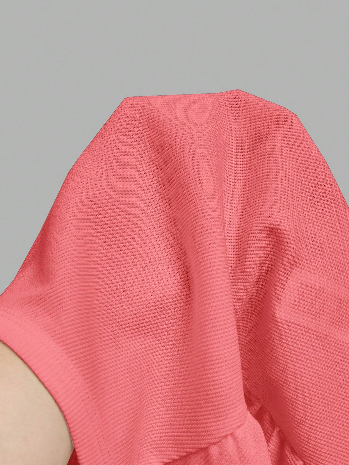 Slaydiva Coral Pink,Summer,Casual,City Break Women Ribbed Tank Top,Basic Versatile Crew Neck Racer Back Off-Shoulder Sleeveless Shirt For Yoga&Vacation