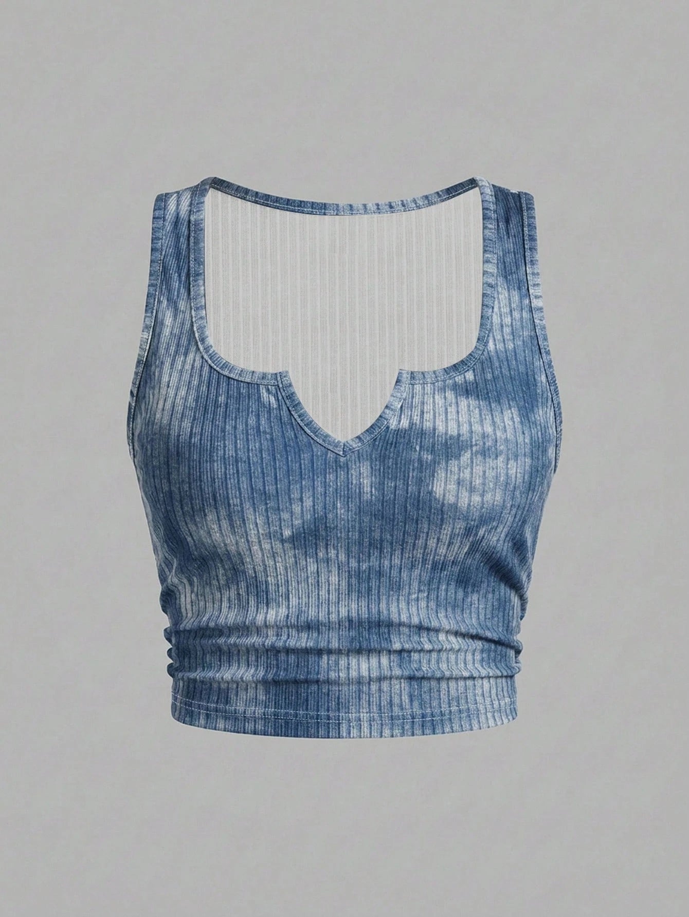 Slaydiva Textured Tie-Dye Print Plus Size Tank Top, Casual Minimalist Suitable For Music Festivals And Parties