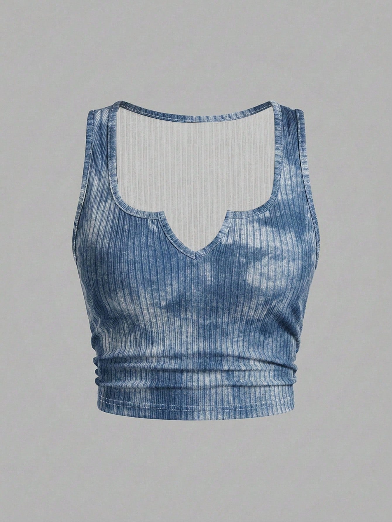 Slaydiva Textured Tie-Dye Print Plus Size Tank Top, Casual Minimalist Suitable For Music Festivals And Parties