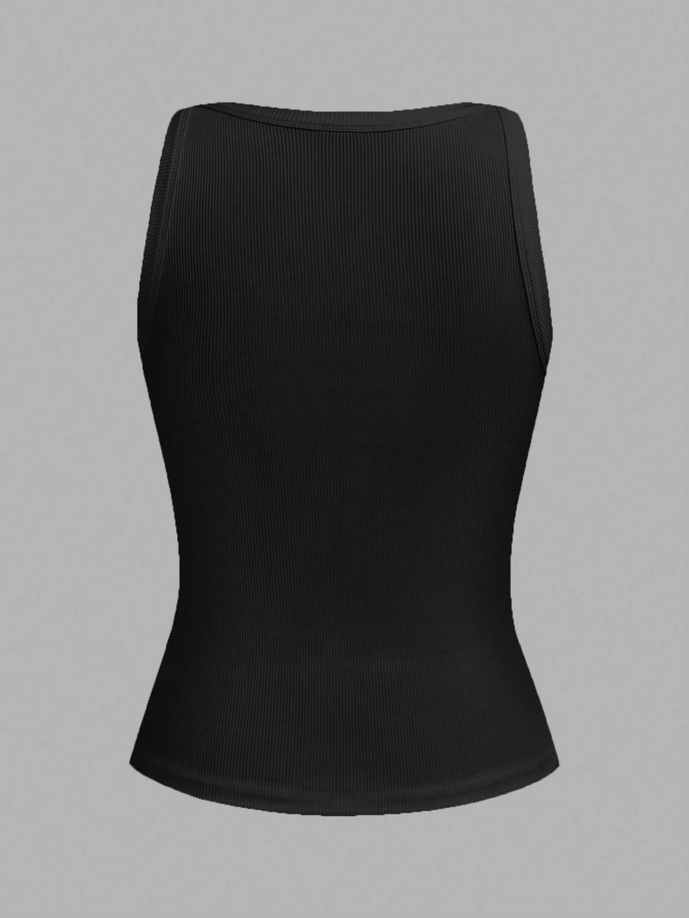 Slaydiva Women's Black Summer Casual Everyday Tank Top,Basic Versatile Solid Ribbed V-Neck Racerback Gathered Vest For Yoga,Sports,Beach,Party,Vacation Outfits