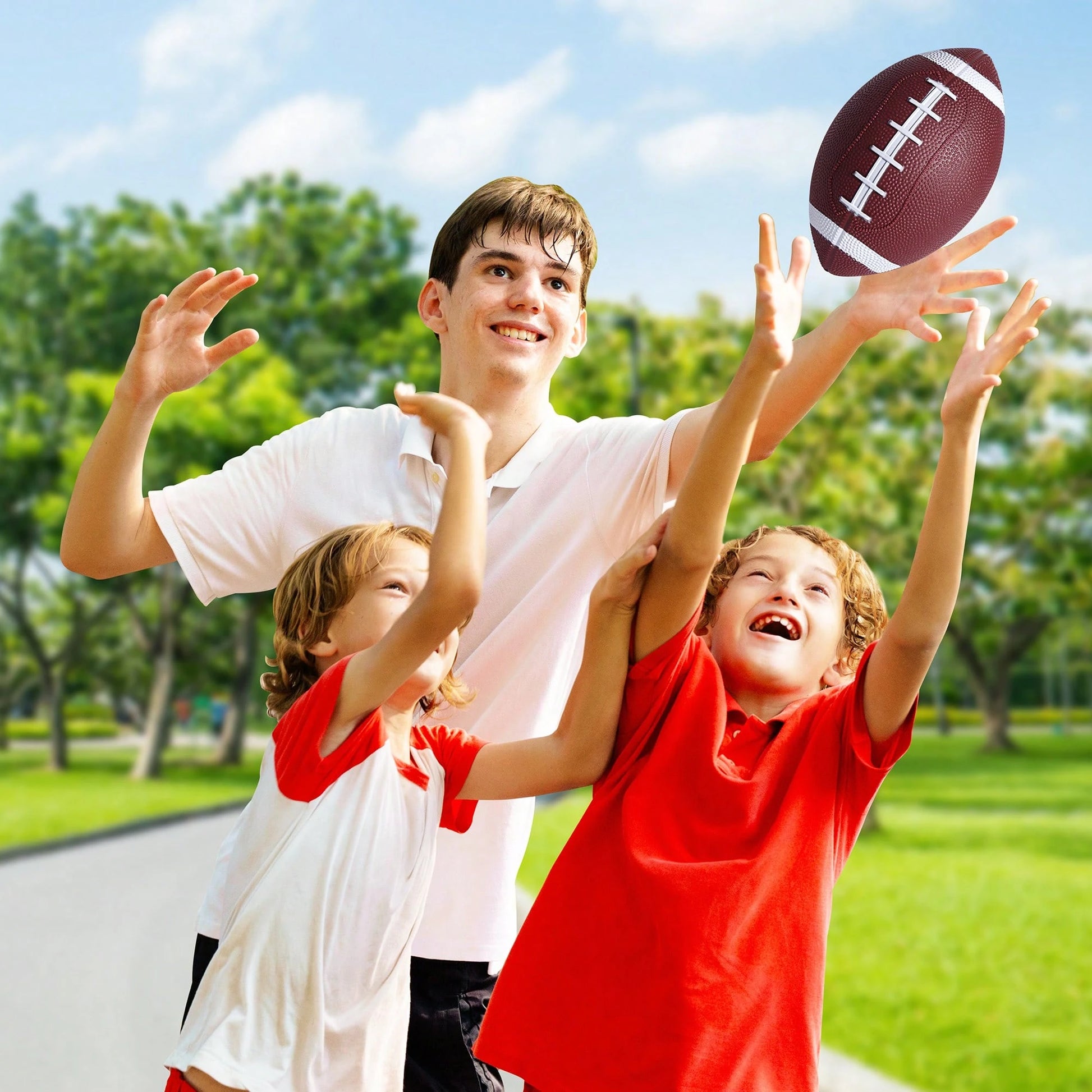 Small Sports Balls For Kids Pack Of 6, 2 Each Of 5" Football, Basketball, Soccer For Playground, Toy Balls Set, Inflatable Multi-Sport Ball Set With 1 Pump For Indoor And Outdoor Activities