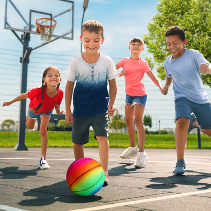 Small Sports Balls For Kids Pack Of 6, 2 Each Of 5" Football, Basketball, Soccer For Playground, Toy Balls Set, Inflatable Multi-Sport Ball Set With 1 Pump For Indoor And Outdoor Activities