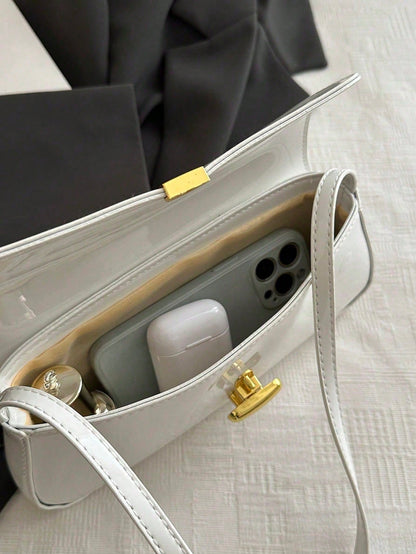 Small Women PVC Underarm Shoulder Handbag, Fashion Accessory For Dates, Outings And Parties