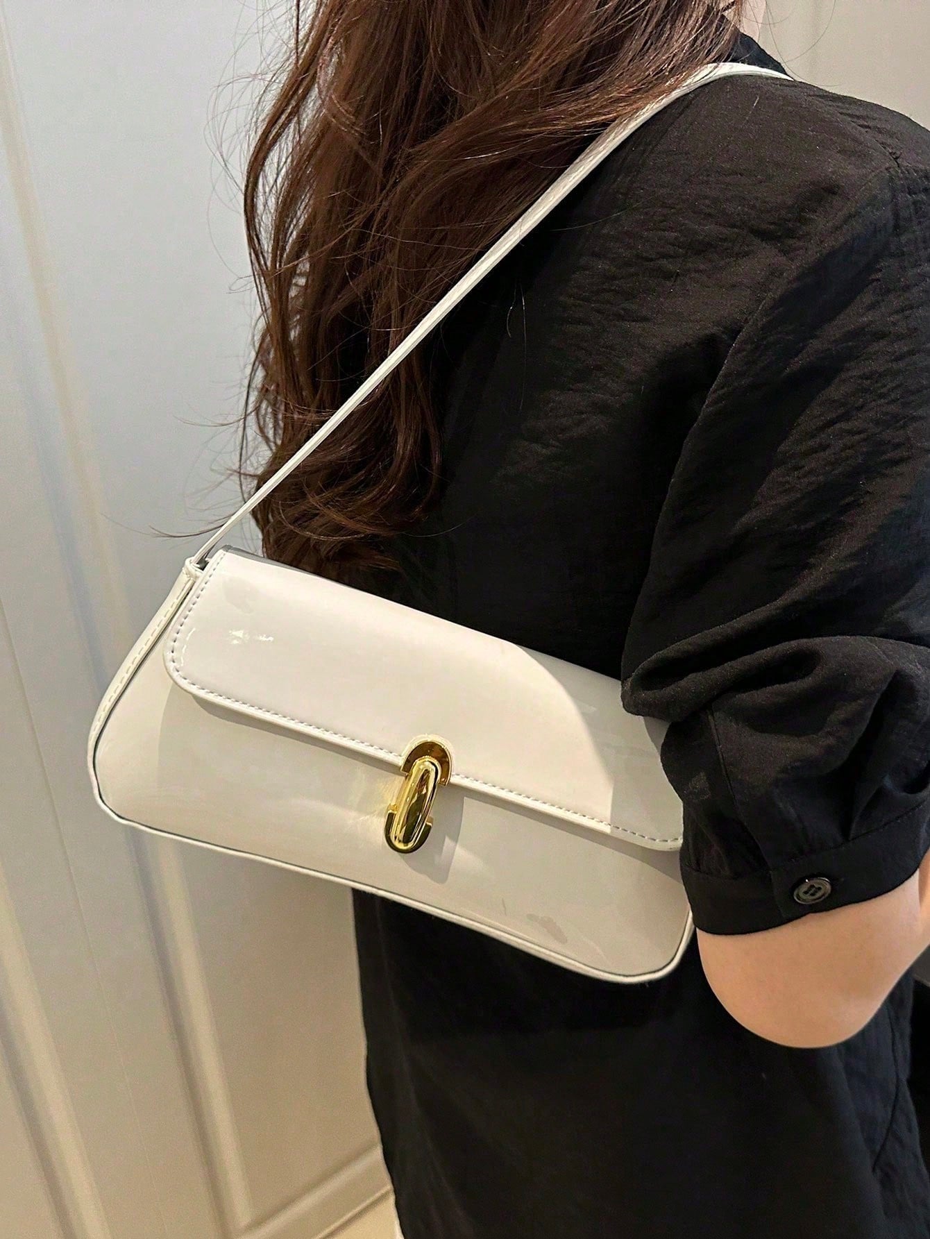 Small Women PVC Underarm Shoulder Handbag, Fashion Accessory For Dates, Outings And Parties