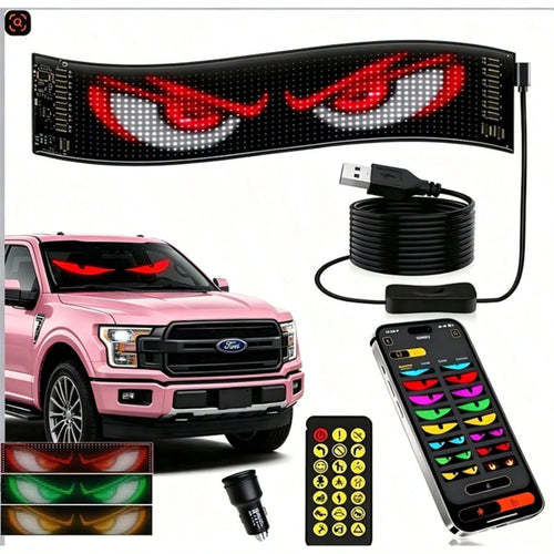 Smart, Flexible, Programmable LED Matrix Display 1696, USB-Powered, Supports App And Remote Control Operation, Suitable For Car Rear Windows, Wall Decorations For College Students Returning To School