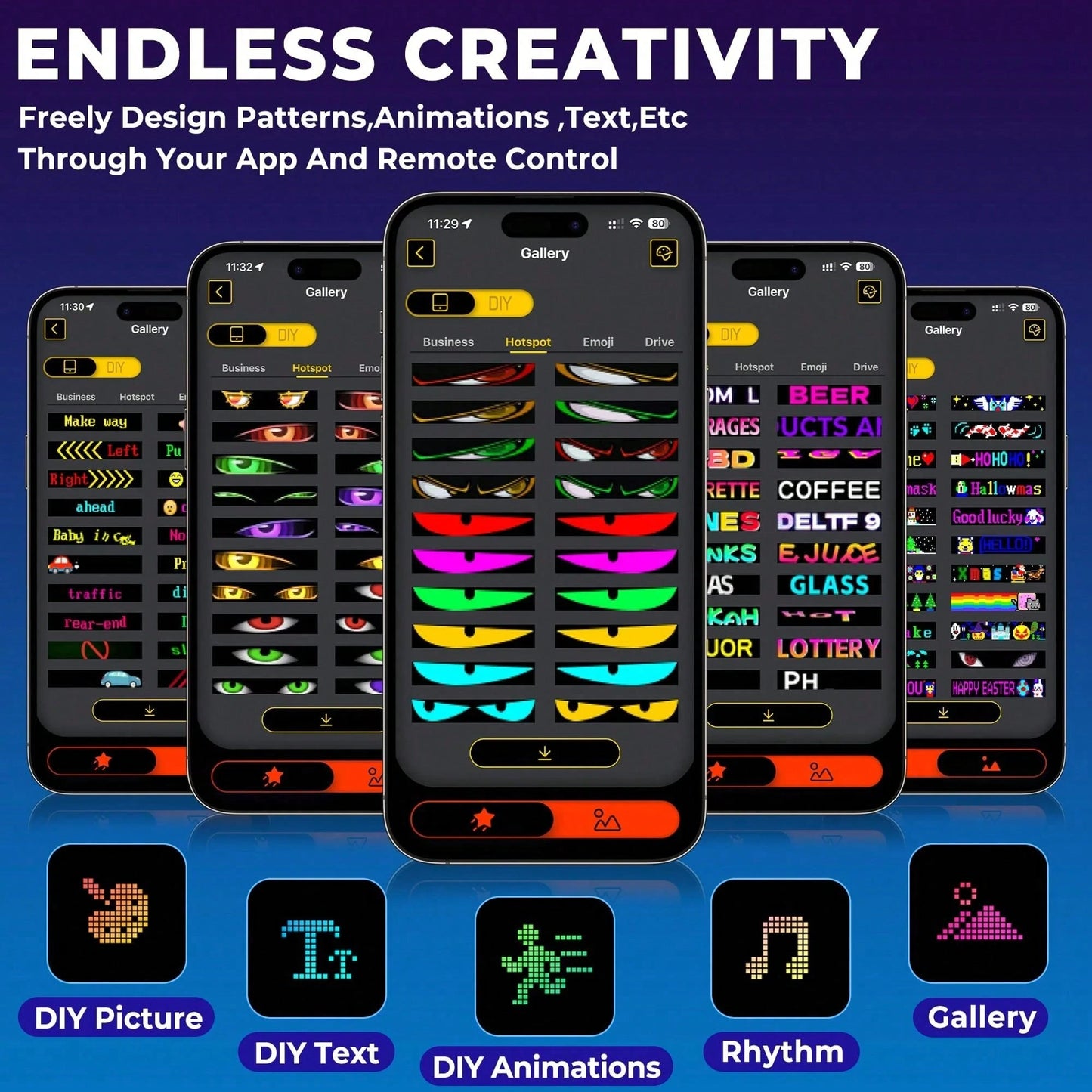 Smart, Flexible, Programmable LED Matrix Display 1696, USB-Powered, Supports App And Remote Control Operation, Suitable For Car Rear Windows, Wall Decorations For College Students Returning To School