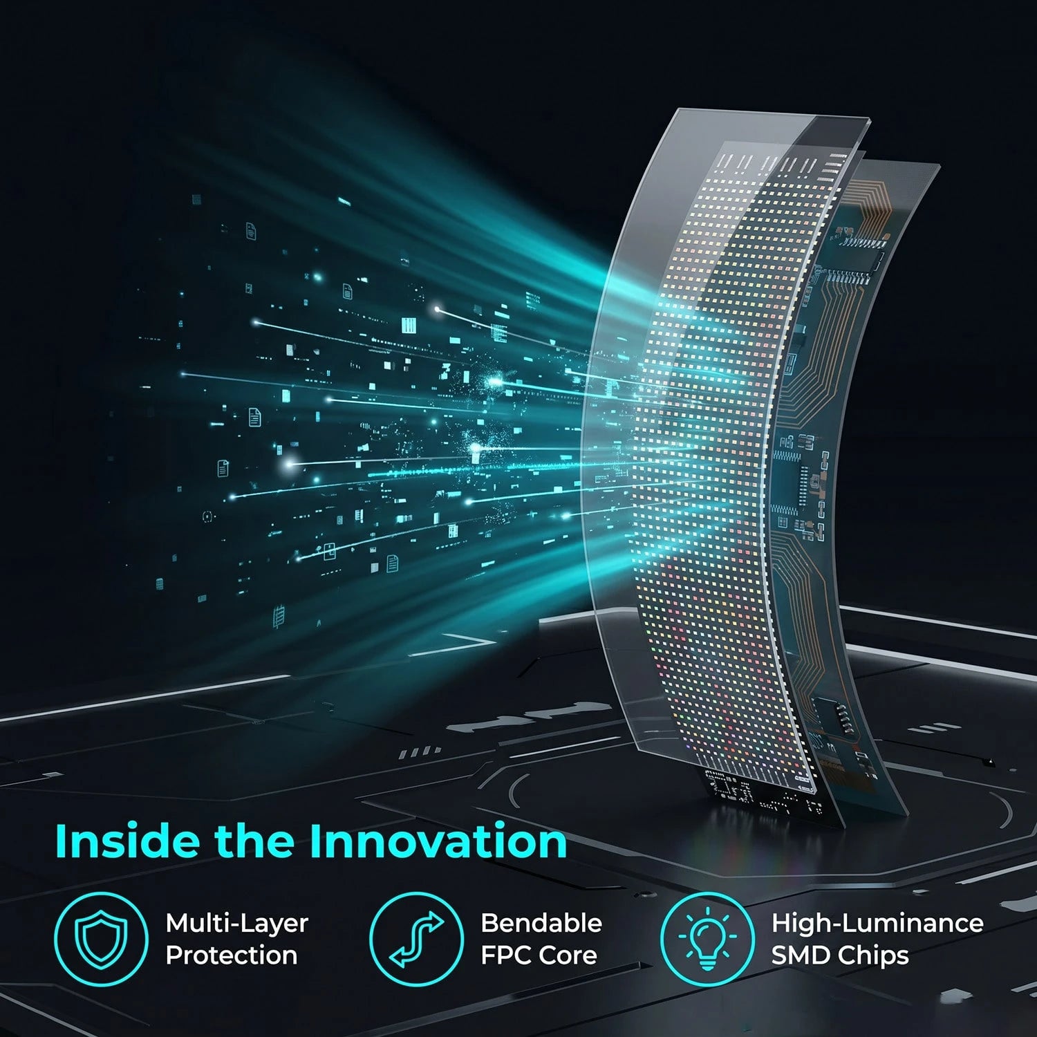 Smart, Flexible, Programmable LED Matrix Display 1696, USB-Powered, Supports App And Remote Control Operation, Suitable For Car Rear Windows, Wall Decorations For College Students Returning To School