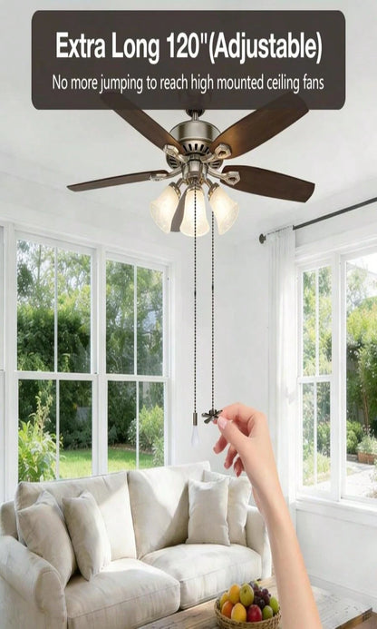 SmoTecQ 10ft Ceiling Fan Pull Chain Extension- Retro Antique Bronze Finish- 3mm Hollow Ball Chain (Rustproof Brass) With 12 Connectors- Vintage Beaded String For Light Fixtures &Amp; DIY Crafts