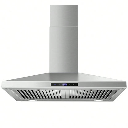 SNDOAS 30 Inches Stainless Steel Wall Mount Range Hood,W/Touch Control,Ducted/Ductless Convertible,Baffle Filters,3 Speeds,Cyber Monday,Gift