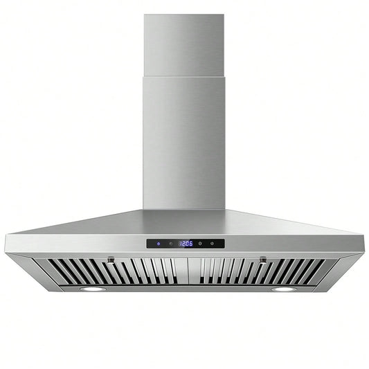 SNDOAS 30 Inches Stainless Steel Wall Mount Range Hood,W/Touch Control,Ducted/Ductless Convertible,Baffle Filters,3 Speeds,Cyber Monday,Gift