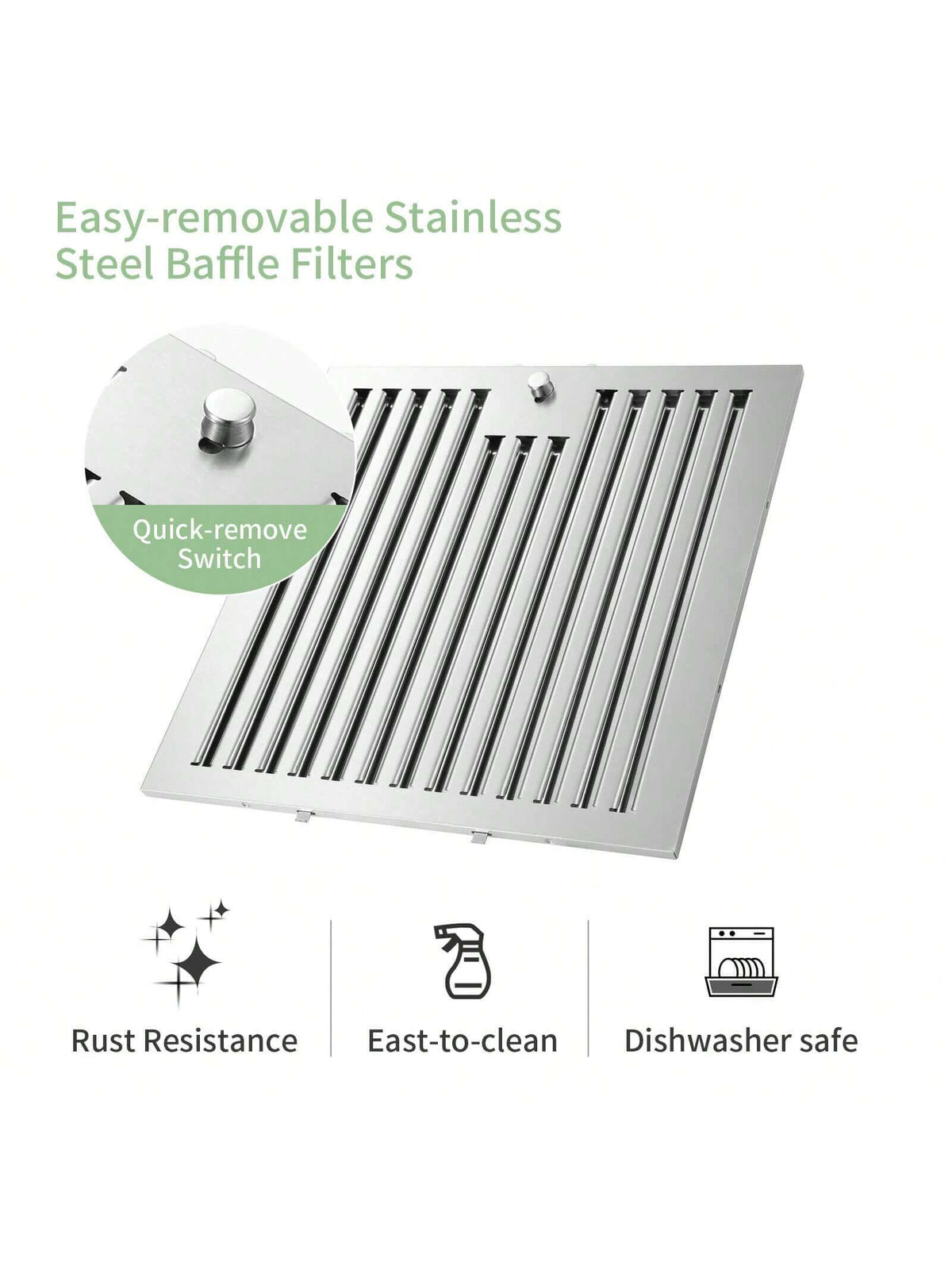 SNDOAS 30 Inches Stainless Steel Wall Mount Range Hood,W/Touch Control,Ducted/Ductless Convertible,Baffle Filters,3 Speeds,Cyber Monday,Gift