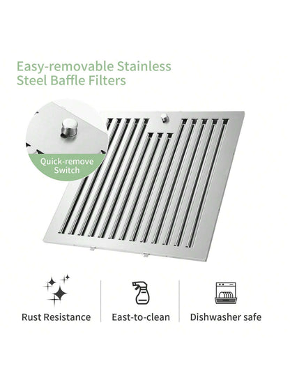 SNDOAS 30 Inches Stainless Steel Wall Mount Range Hood,W/Touch Control,Ducted/Ductless Convertible,Baffle Filters,3 Speeds,Cyber Monday,Gift