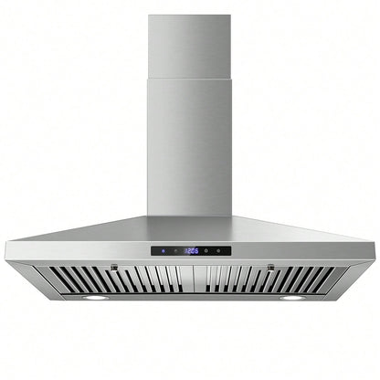 SNDOAS 30 Inches Stainless Steel Wall Mount Range Hood,W/Touch Control,Ducted/Ductless Convertible,Baffle Filters,3 Speeds,Cyber Monday,Gift