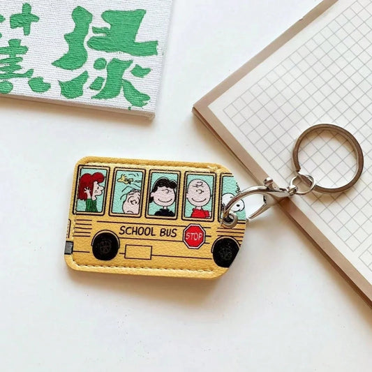 SNOOPY 1pc 's Mini School Bus Shaped Keychain With Cute Decorations The Perfect Little Gift For Fans, Family, And Friends, A White Valentine's Day Gift For Girls' Day, And An Easter Gift
