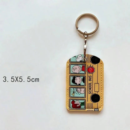 SNOOPY 1pc 's Mini School Bus Shaped Keychain With Cute Decorations The Perfect Little Gift For Fans, Family, And Friends, A White Valentine's Day Gift For Girls' Day, And An Easter Gift