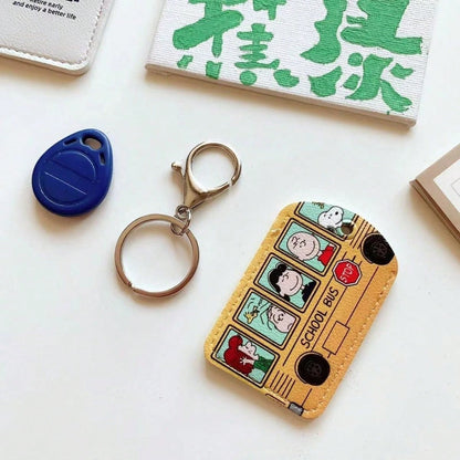SNOOPY 1pc 's Mini School Bus Shaped Keychain With Cute Decorations The Perfect Little Gift For Fans, Family, And Friends, A White Valentine's Day Gift For Girls' Day, And An Easter Gift