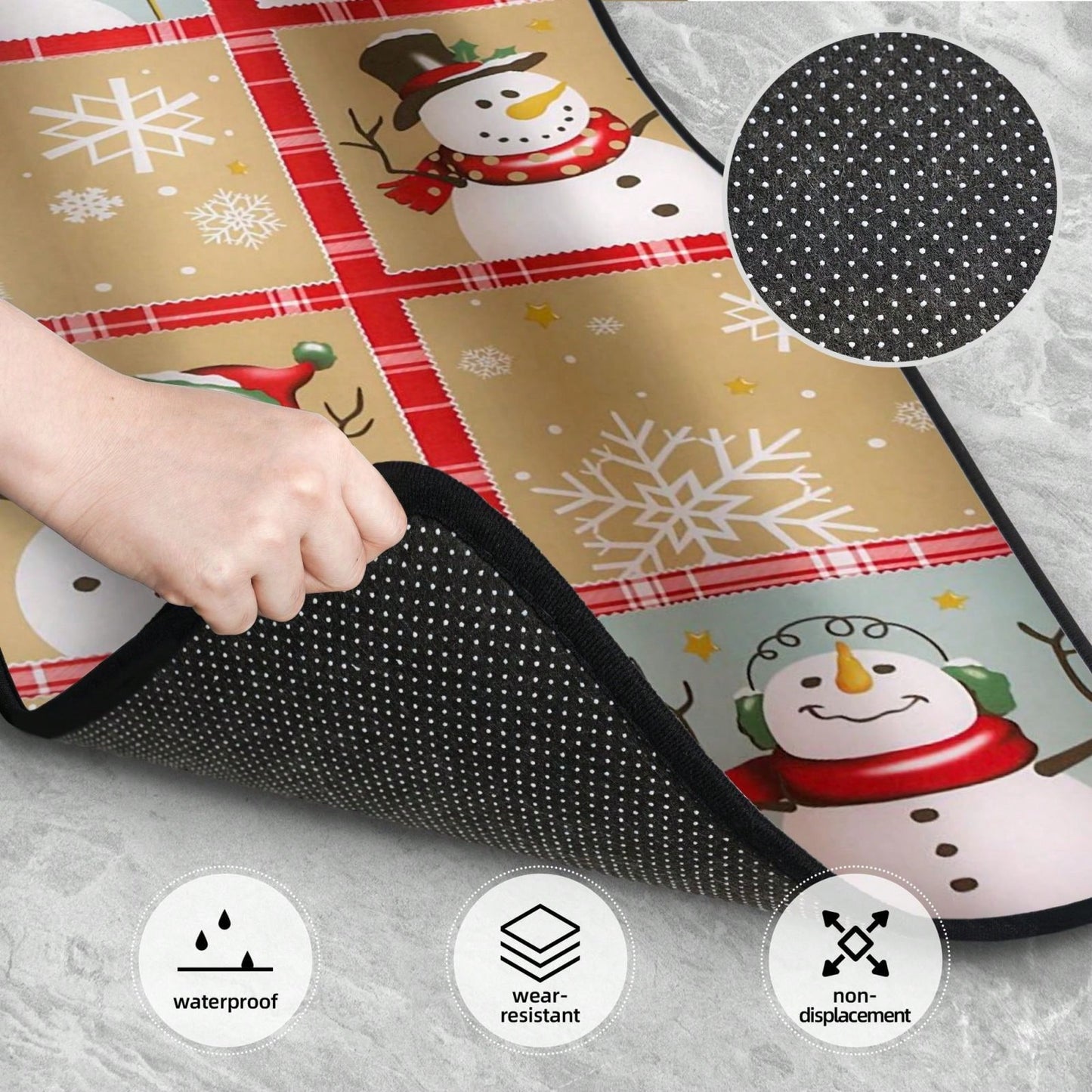 Snow Time Country Snowman Car Floor Carpet Set Of 4, Auto Interior Floor Mats Durable Front & Rear Carpets For Car Accessories Decoration