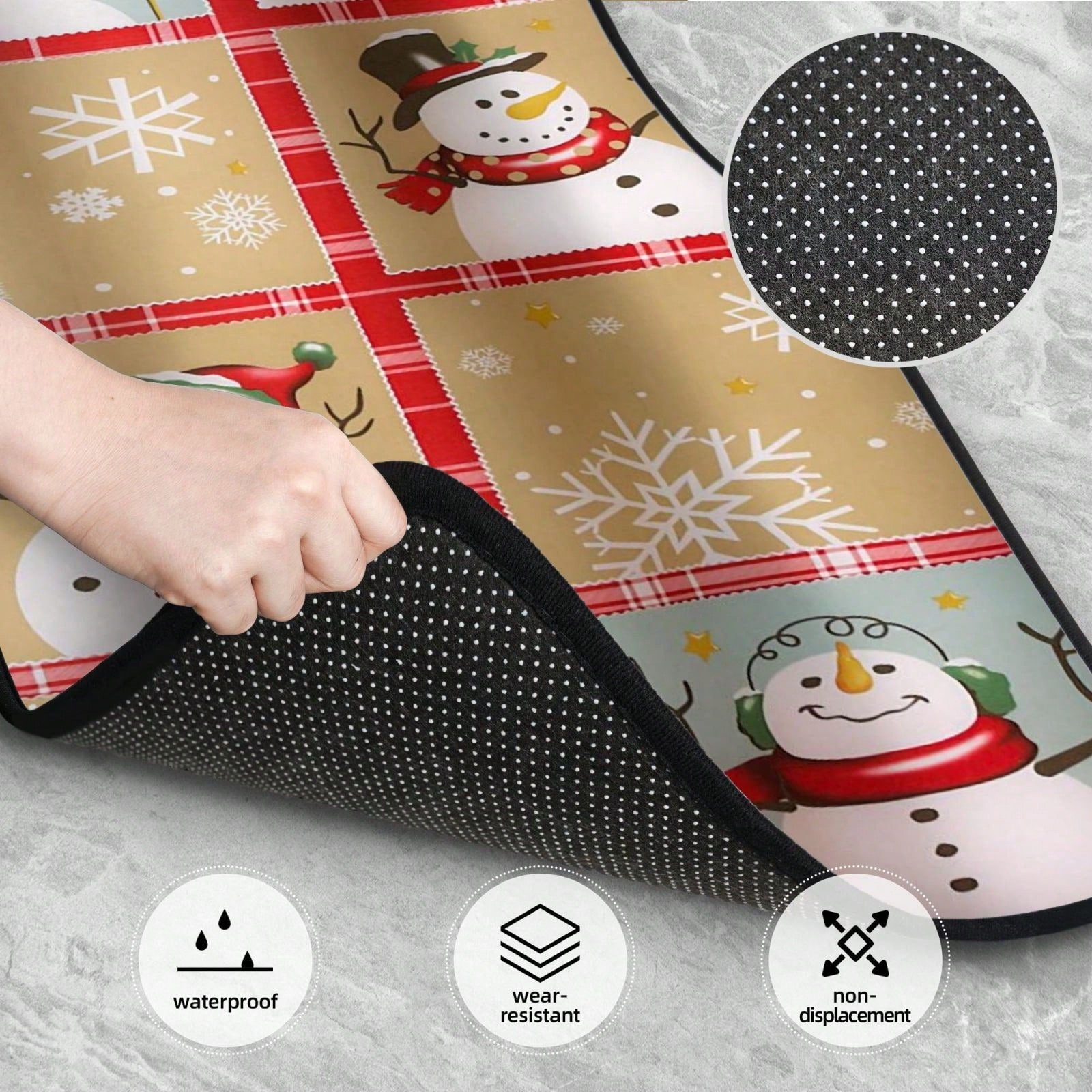 Snow Time Country Snowman Car Floor Carpet Set Of 4, Auto Interior Floor Mats Durable Front & Rear Carpets For Car Accessories Decoration