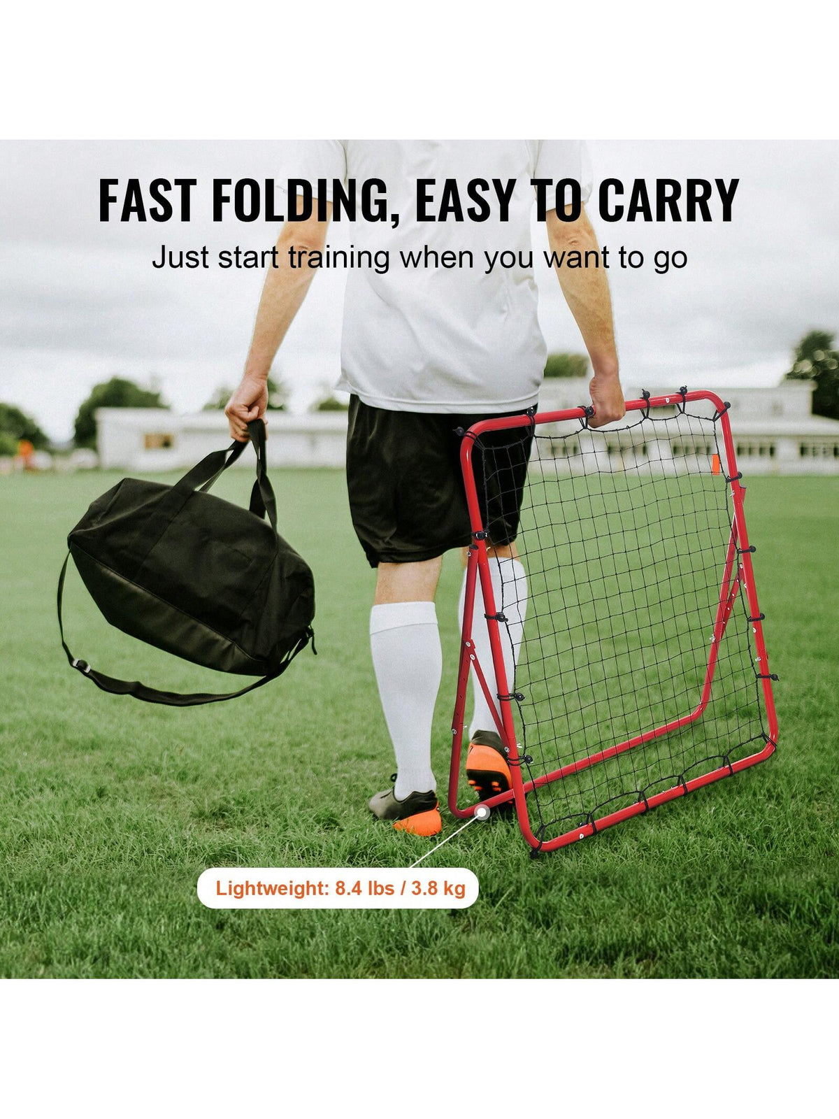 Soccer Rebounder Rebound Net Rebound Board, Portable Soccer Training Gift Football Wall, Angle Goal Net, Auxiliary Tools And Equipment For All Ages, Easy To Install And Perfect Storage, Passing And S