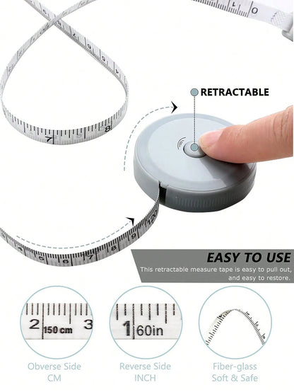 Soft Tape Measure,Cute Mini Retractable Automatic Measuring Tape,Double Scale,Tape Measure Measuring Tape For Body Fabric Sewing Tailor Cloth Knitting Vinyl Home Craft Measurements, Soft Fashion & Re