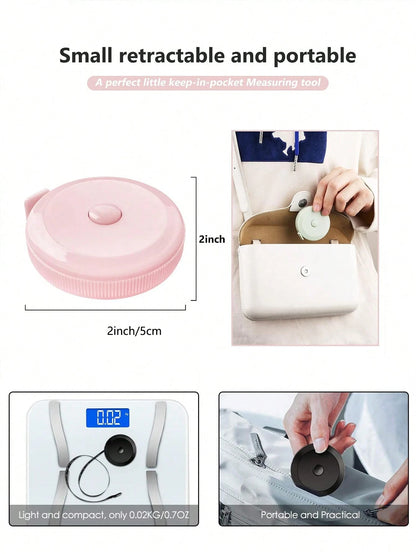 Soft Tape Measure,Cute Mini Retractable Automatic Measuring Tape,Double Scale,Tape Measure Measuring Tape For Body Fabric Sewing Tailor Cloth Knitting Vinyl Home Craft Measurements, Soft Fashion & Re