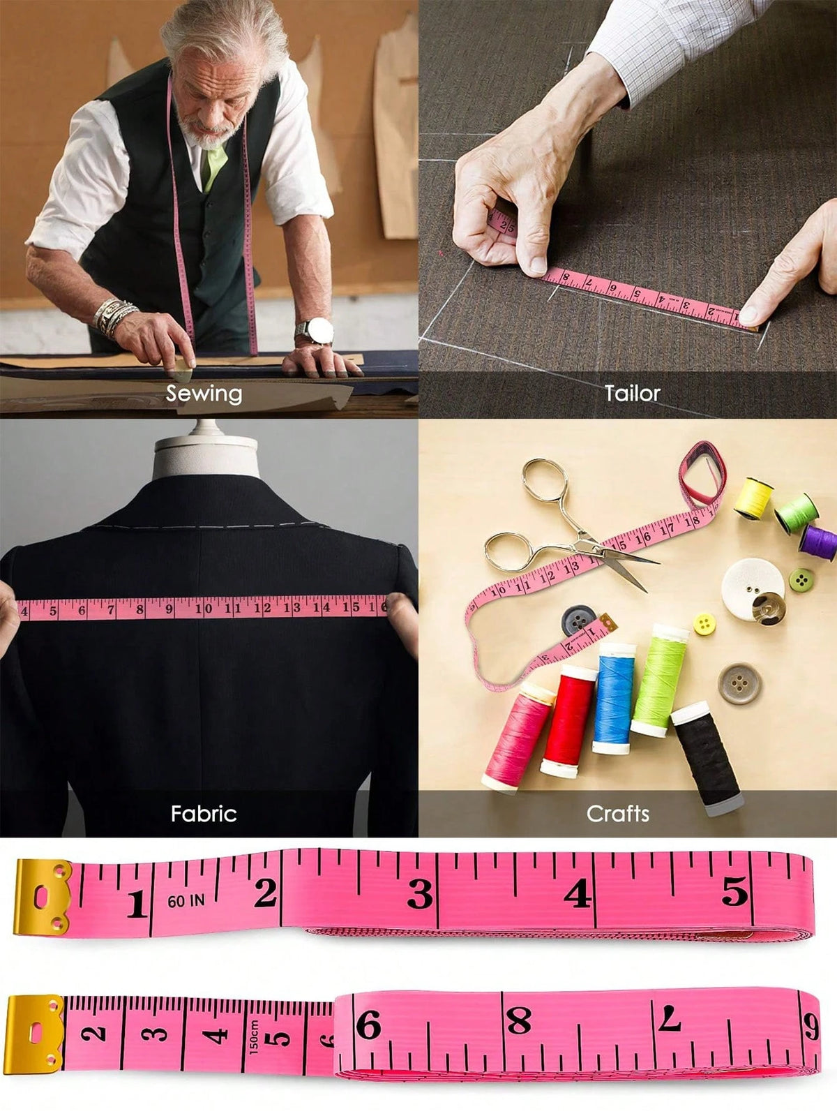 Soft Tape Measure,Cute Mini Retractable Automatic Measuring Tape,Double Scale,Tape Measure Measuring Tape For Body Fabric Sewing Tailor Cloth Knitting Vinyl Home Craft Measurements, Soft Fashion & Re