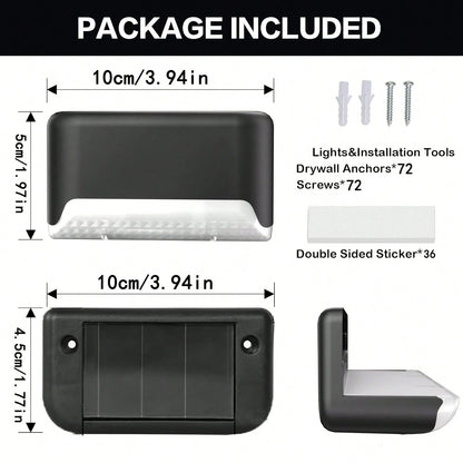 Solar Step Lights Outdoor Set, 36/18 Pack Solar Stair Lights, IP65 Waterproof LED Solar Deck Lights, Suitable For Outdoor Stairs, Steps, Fences, Patios, Decks, Railings, Gardens And Pathways